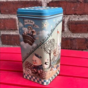 Vintage Nursery Rhyme Tin Container